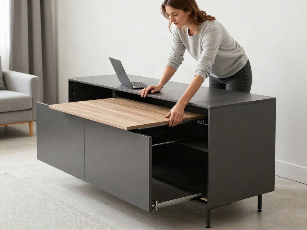 Arbeitsplatz im Wohnzimmer integrieren