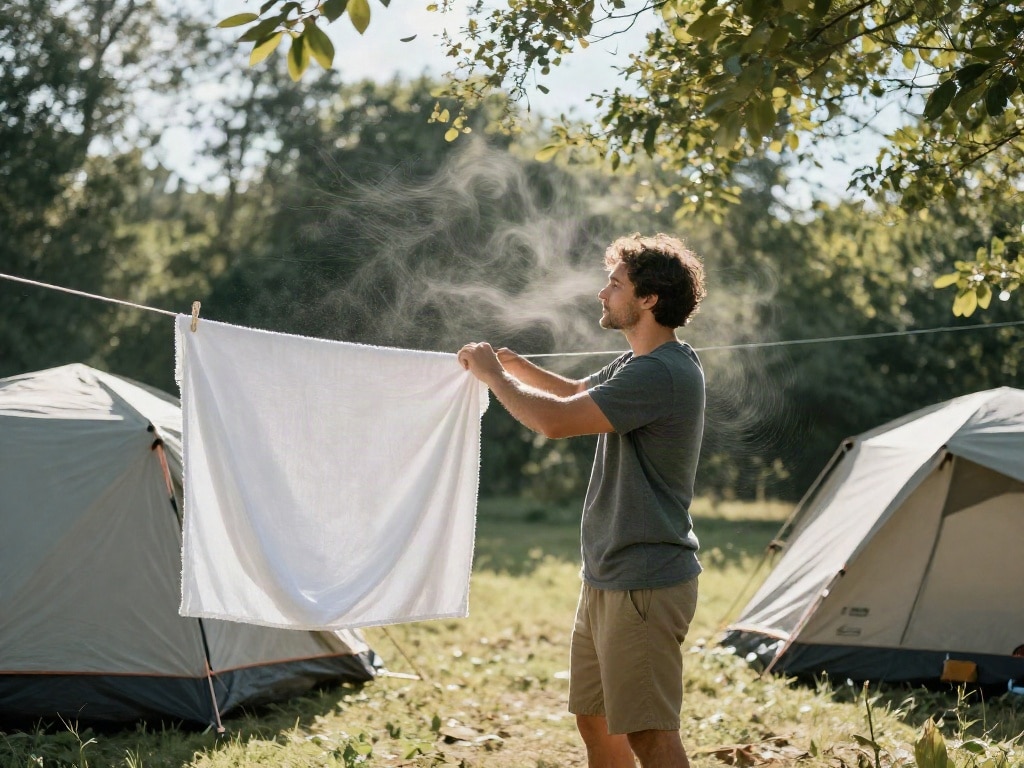 Camping Handtuch trocknen