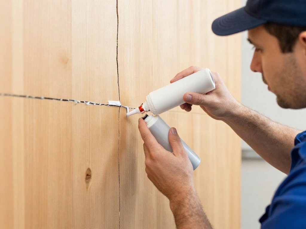 Riss in Wand mit Acryl schließen