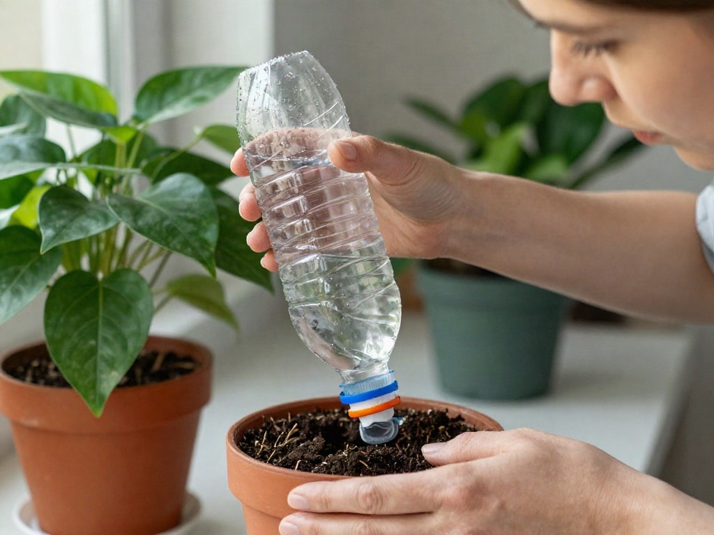Bewässerung mit Flasche