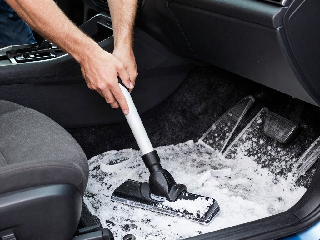 Salzränder Auto Teppich entfernen