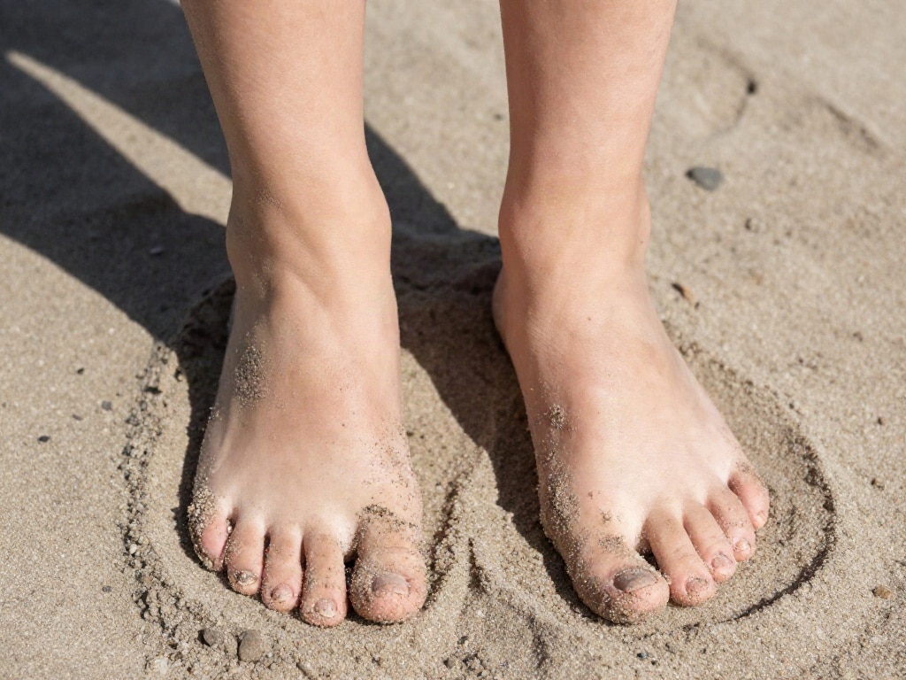 Sand von Füßen entfernen