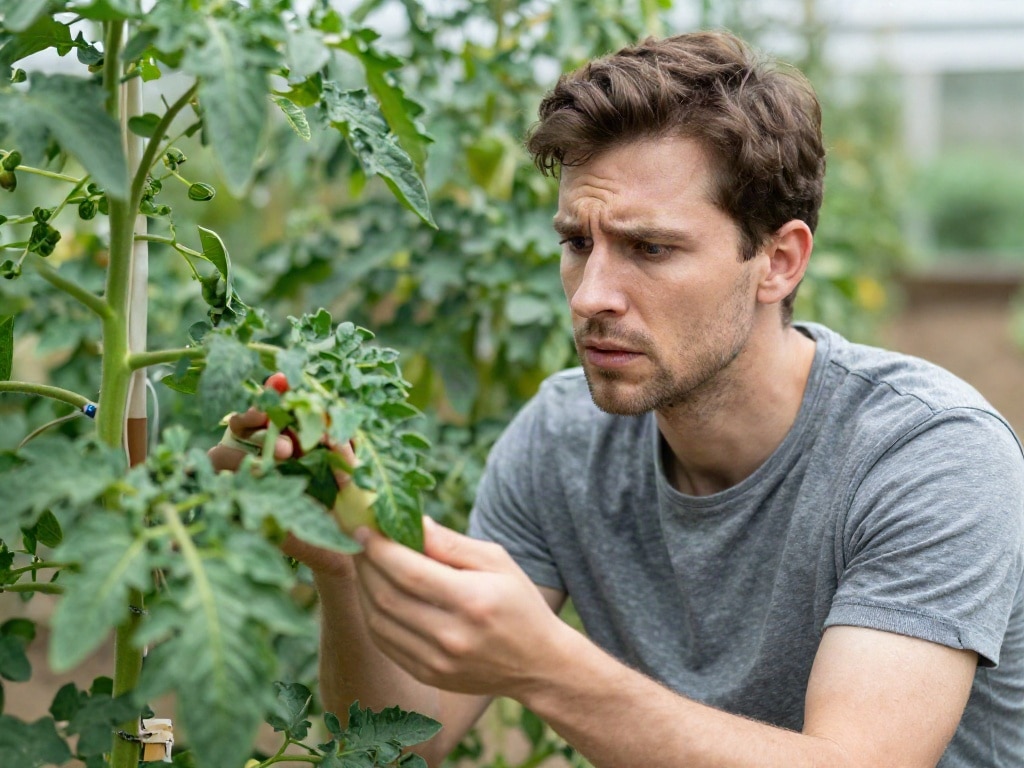 Tomaten Blätter rollen sich
